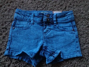 MUDD girl's NWT sz 6 acid blue shorts w/adjustable high waist & pockets - Picture 1 of 5