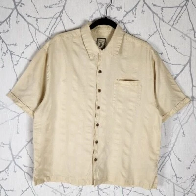 Camisa de Campamento Hawaiana Jacquard a Rayas Amarillas Jaxx Jamaica Jaxx | Para Hombre L Foto 1 de 4