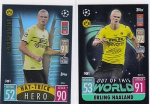 2020/21 TOPPS Match Attax Extra Erling Haaland OUT OF THIS WORLD & HAT TRICK - Picture 1 of 1