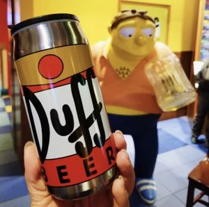 Universal Studios Simpsons Duff Beer Stainless Steel Tumbler Cup Mug - Picture 1 of 1