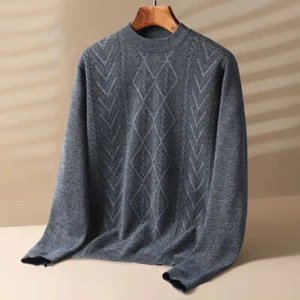 Stylish Sweater Pullover Mens Solid Warm Fleece Knitwear Jumper O Neck Tops - Picture 1 of 20