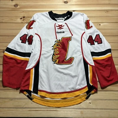 Винтажная хоккейная футболка Reebok Lawrence Nassua Flames No44 DeMoine размер большой - Изображение 1 из 4