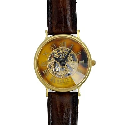 Relic Ladies Gold Plated Skeleton Dial Faceted Crystal Wrist Watch Vintage - Image 1 of 4