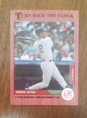 2020 Topps Now Turn Back The Clock DEREK JETER CHERRY Parallel SSP 6/7 Yankees - Image 1 of 2