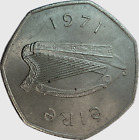 Ireland Republic 50 PENCE KM-24 1971 BORD HARP Coin Irish World Currency US SELL