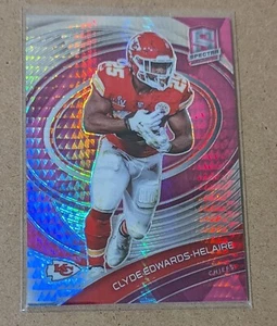 Clyde Edwards-Helaire Neon Pink Die-Cut 2021 Spectra Prizm #'d /25 Jersey # - Picture 1 of 2