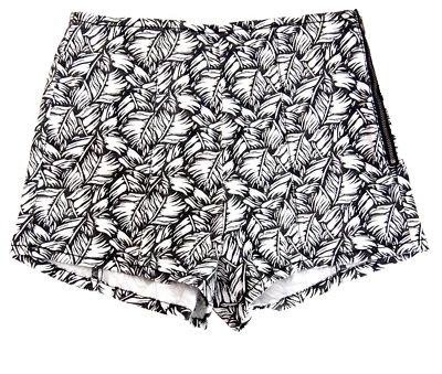 Bermuda Hollister Feminina Júnior 5 27 Cinza Folhas de Palma Cintura Alta Algodão - Imagem 1 de 4