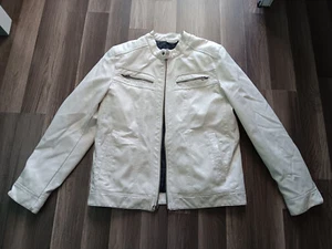 Wilsons leather  faux leather M-size men's white color moto jacket - Picture 1 of 24