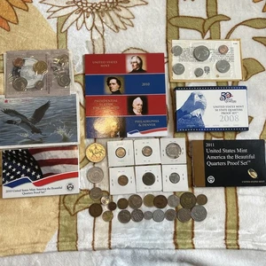 Estate Sale HUGE Auction Lot - U.S. & Foreign Coins + Currency + Proofs - Picture 1 of 24