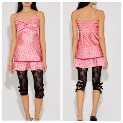 Vestido sin Mangas Betsey Johnson X Forever 21 M Rosa Floral Encaje Hada Coqueta Mini Foto 1 de 4