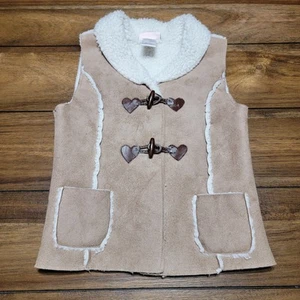 Little Lass Kids Faux Suede Brown Vest - Size 6 - Picture 1 of 5