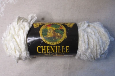 Lion Brand Chenille Thick & Quick, Antique White, 100 yds, 91% Acrylic, 9% Rayon - Image 1 of 4