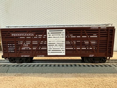 O Gauge 3-Rail MTH 20-94503 PRR Pennsylvania 40' Steel-Side Stock Car #130554 - Image 1 of 4
