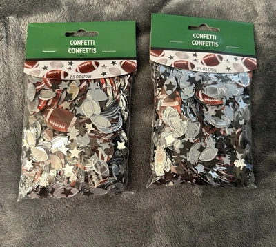 Football Party Decorations Confetti Stars Table Birthday Bar Mitzvah Super Bowl - Image 1 of 4