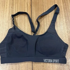 Victoria's Secret Sport Black Gray Sports Bra Womens Athletic Workout Size 32B - Picture 1 of 5