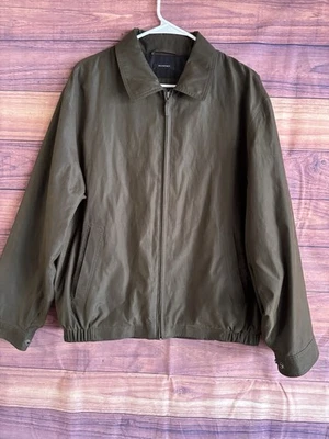 Chaqueta Bomber Claiborne Microfibra Para Hombre Mediana Marrón Forrada de Vellón Clásica Otoño Foto 1 de 4