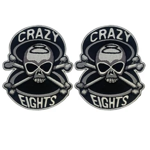 2PC Crazy Eights 4x3.5 Inch Iron on Sew on Patch for Uniforms and Clothing - Picture 1 of 1