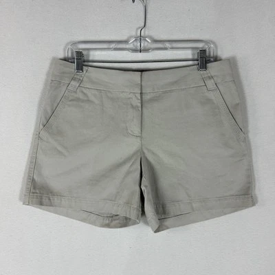 J.Crew NUEVO Pantalones Cortos Chinos Clásicos de Sarga Rotos para Mujer 8 Beige Clásico Calce de Ciudad Foto 1 de 4