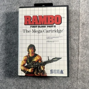 Vintage Rambo First Blood Part II Sega Master System Video Game Complete Japan - Picture 1 of 5