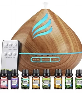 500ML Essential Oil Diffusers with 8 Essential Oils Set, Aromatherapy Diffusers - Picture 1 of 7