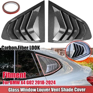 Carbon Style Rear Window Quarter Glass Duct Vent Covers For BMW X4 G02 2018-2024 - Bild 1 von 7