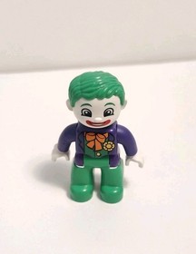 2014 Lego Duplo DC Comics Joker Minifigure #10544 Purple Coat Green Batman Ty35