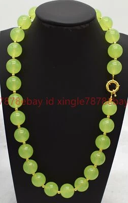 Natural 6/8/10/12/14mm Green Peridot Gemstone Round Beads Necklace 16-36"  - Image 1 of 4