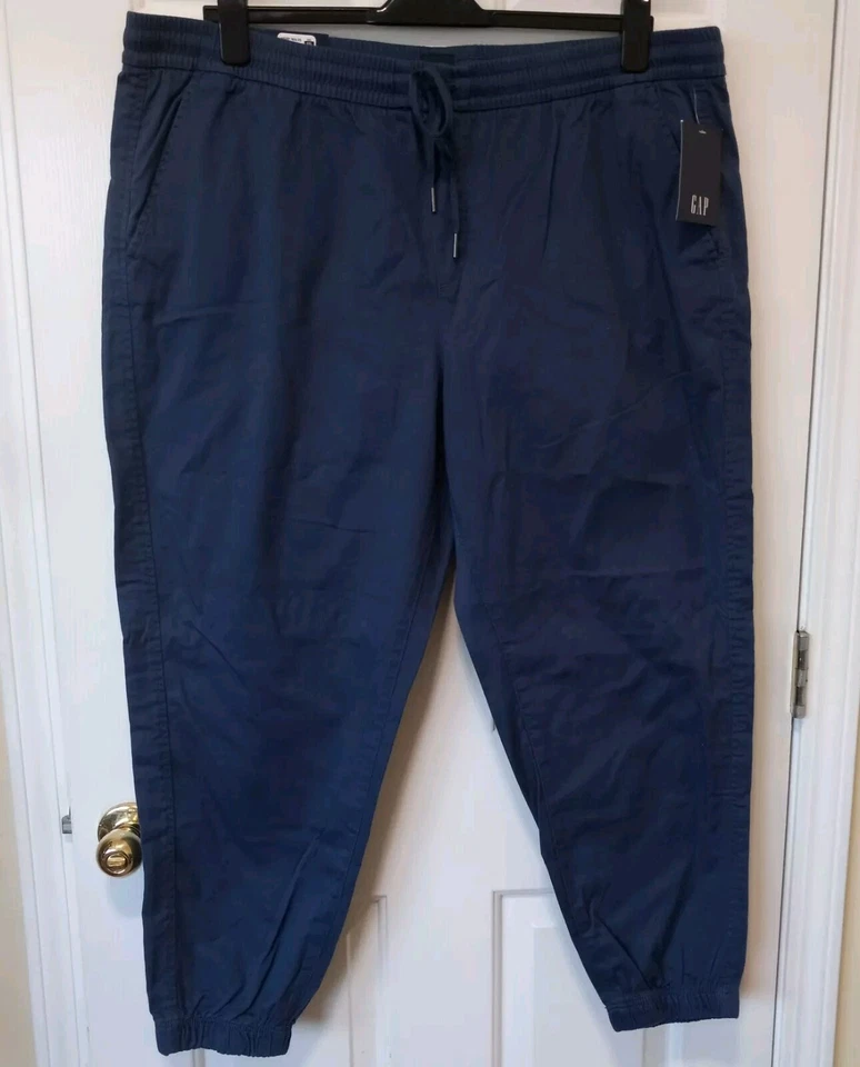 Gap Size XXL Elastic Waistband Twill Jogger Pants With Pockets Night Sky