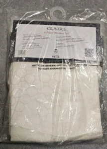 Claire 6-teiliges Fensterpaneel Vorhang Set, 55x63 Zoll, Elfenbein - Bild 1 von 3