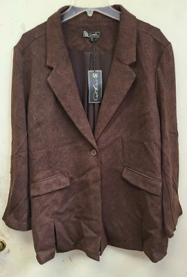 Blazer DG2 Diane Gilman NUEVO CON ETIQUETAS 2X Espresso/Cocodrilo Forrado (28-1142) Foto 1 de 2