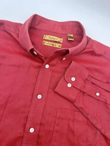 Turnbury Button Down Shirt Red Non-Iron Mens Size L 100% Cotton - Picture 1 of 11