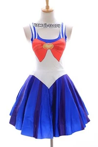 SK-02 Size S-M Sailor Usagi Bunny Blue Dress Cosplay Costume Anime Party - Picture 1 of 7