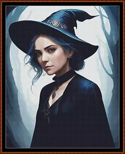 JOVEN BRUJA ~~ patrón de punto de cruz - Imagen 1 de 5