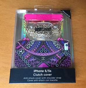 JUST CAVALLI - CUSTODIA COVER ANTISHOCK CON TRACOLLA per IPHONE 5/5S - NUOVO - Foto 1 di 2
