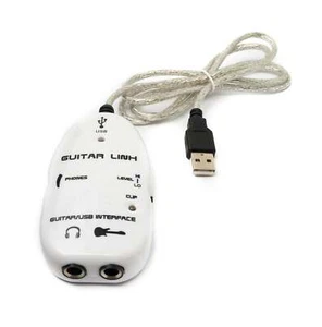Guitar Interface 1 M 6.35 MM Jack Socket To Socket & USB 2.0 Male Adapter - Bild 1 von 4