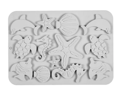 OCEAN THEME MOLD, Chocolate Mold, Beach Fondant Under the Sea Cake Decoration - Image 1 of 3