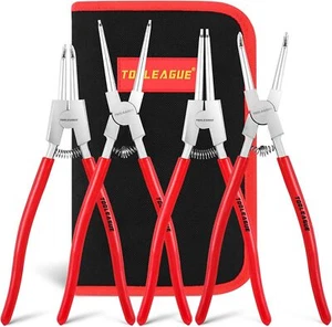 4 Pcs Snap Ring Pliers Set, Circlip Pliers, 13 inches Internal/External Heavy... - Picture 1 of 6