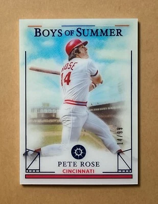 Camiseta deportiva Panini Boys of Summer #77 Pete Rose azul paralelo #14/99 2024 número 1/1 Foto 1 de 2
