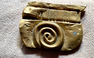 GRIECHISCHER BILDHAUER GIORGOS ROUSSIS PARTHENON METOPE ABSTRAKT BRONZE SKULTUR SIGNIERT - Bild 1 von 4