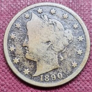 1890 Liberty Head Nickel 5c Better Grade Details #74425