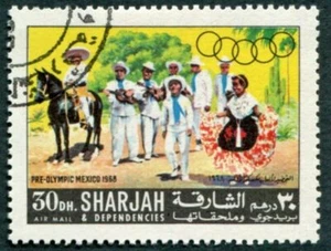 SHARJAH AND DEPENDENCIES 1967 30d used FG Olympics Preparations Mexico ##a2 - Picture 1 of 1