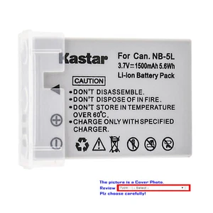 Kastar Battery Replacement for Canon NB-5L NB-5LH Canon PowerShot SX220 IS - Picture 1 of 7