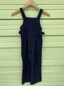 NWT Zara Girl Multicolor CHECK JUMPSUIT WITH BUCKLES Straps 9 years 134 cm #4569 - Picture 1 of 9