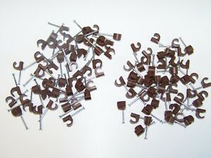 100 Stück Nagelschellen Iso-Schelle m.Nagel Kabelschelle braun Ø 7-10 mm Kopp