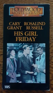 His Girl Friday 1940 VHS Carry Grant Rosalind Russell Classic Romantic Comedy - Foto 1 di 3