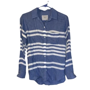 Rails Women's Striped Button Down Shirt Size XS Blue Coastal Beach Fisherman - Picture 1 of 6