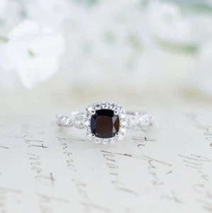 2Ct Cushion Cut Lab-Created Diamond Women Wedding Ring 14k White Gold Plated - Picture 1 of 6