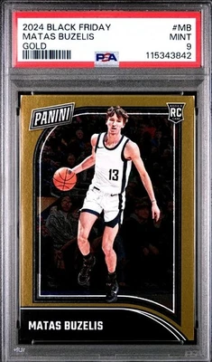 2024 Panini Black Friday Matas Buzelis GOLD #1/10 Rookie RC PSA 9 Chicago Bulls - Image 1 of 2