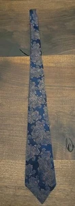 Vintage Gräfin Wara Krawatte bestickt Wappen Paisley marine rot Blume - Bild 1 von 9