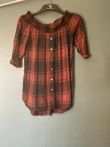 Womens river island short sleeve summer red blouse size 10 - Picture 1 of 3